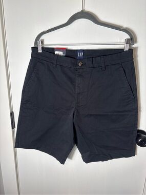 GAP Black Chino Shorts Size 34 NWT Men’s Preppy Normcore Summer Casual